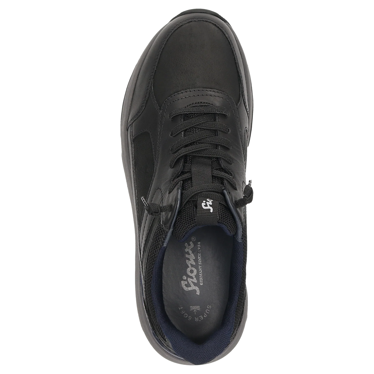 Sioux Black Elastic Lace Shoe 13040