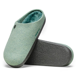 Birkenstock 1025102 | Zermet Sherling Slippers in Matcha Green