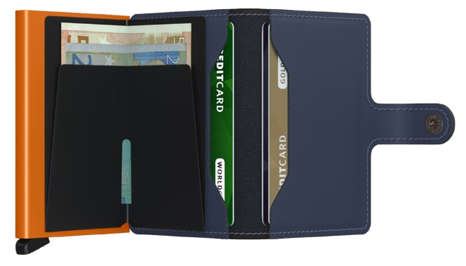 Secrid Mini-Wallet Matte Nightblue Orange