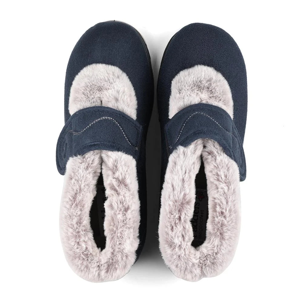 Padders Ladies Bootie Slippers Hush Navy