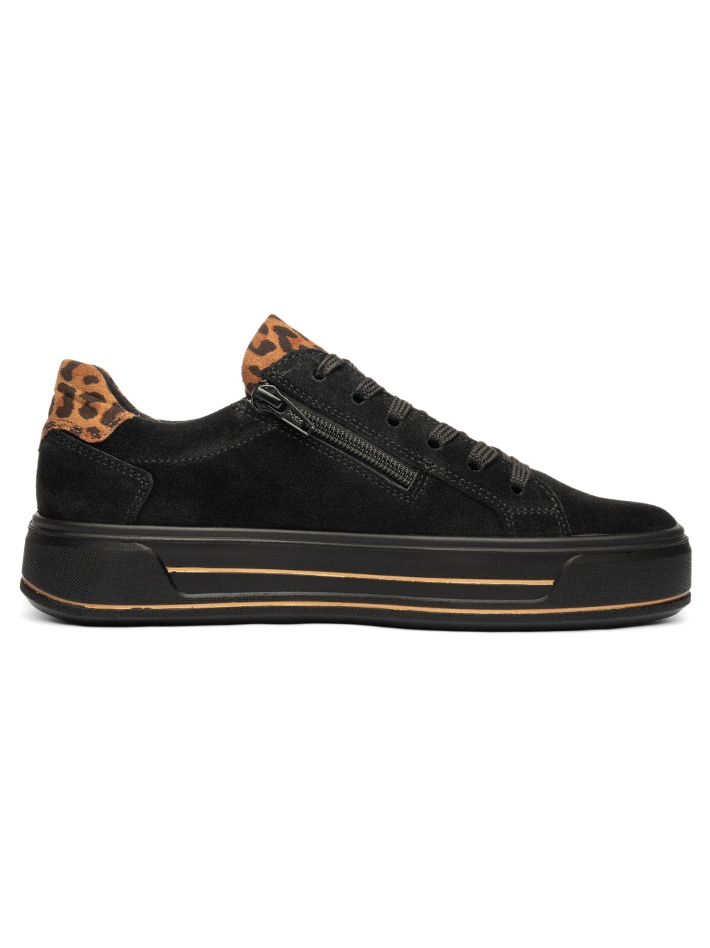 Ara Canberra Wide Fit Black Trainers 12-23004-01