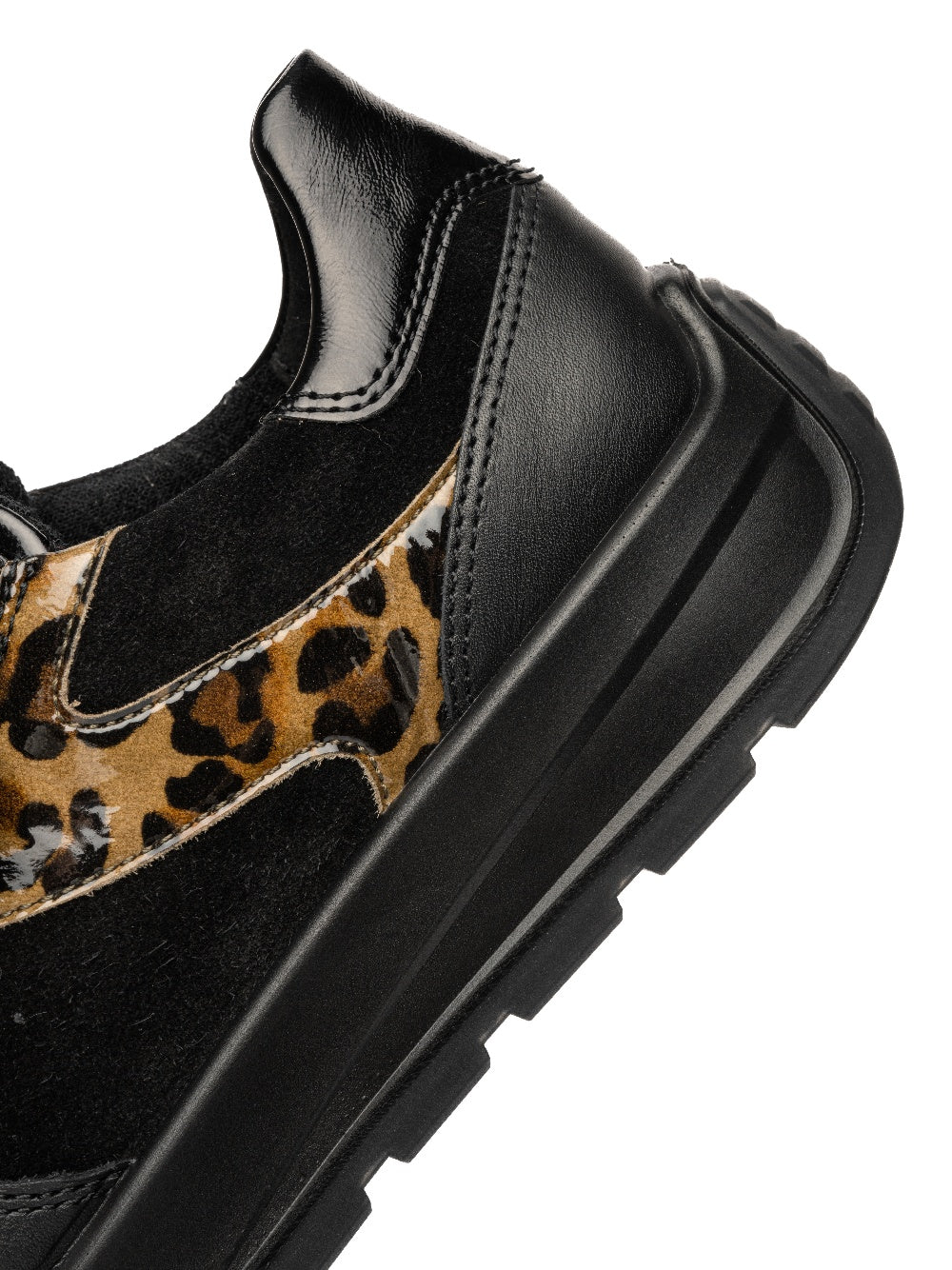 Ara New York Wide Trainers in Black with Leopard 12-25112-10