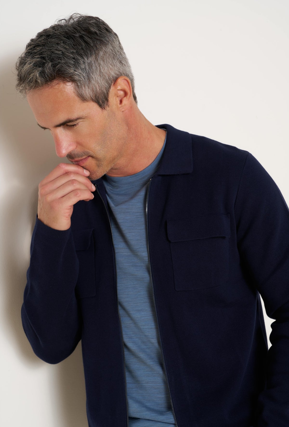 R2 Amsterdam Navy Knitted Overshirt 134.knitovershirt.002 10