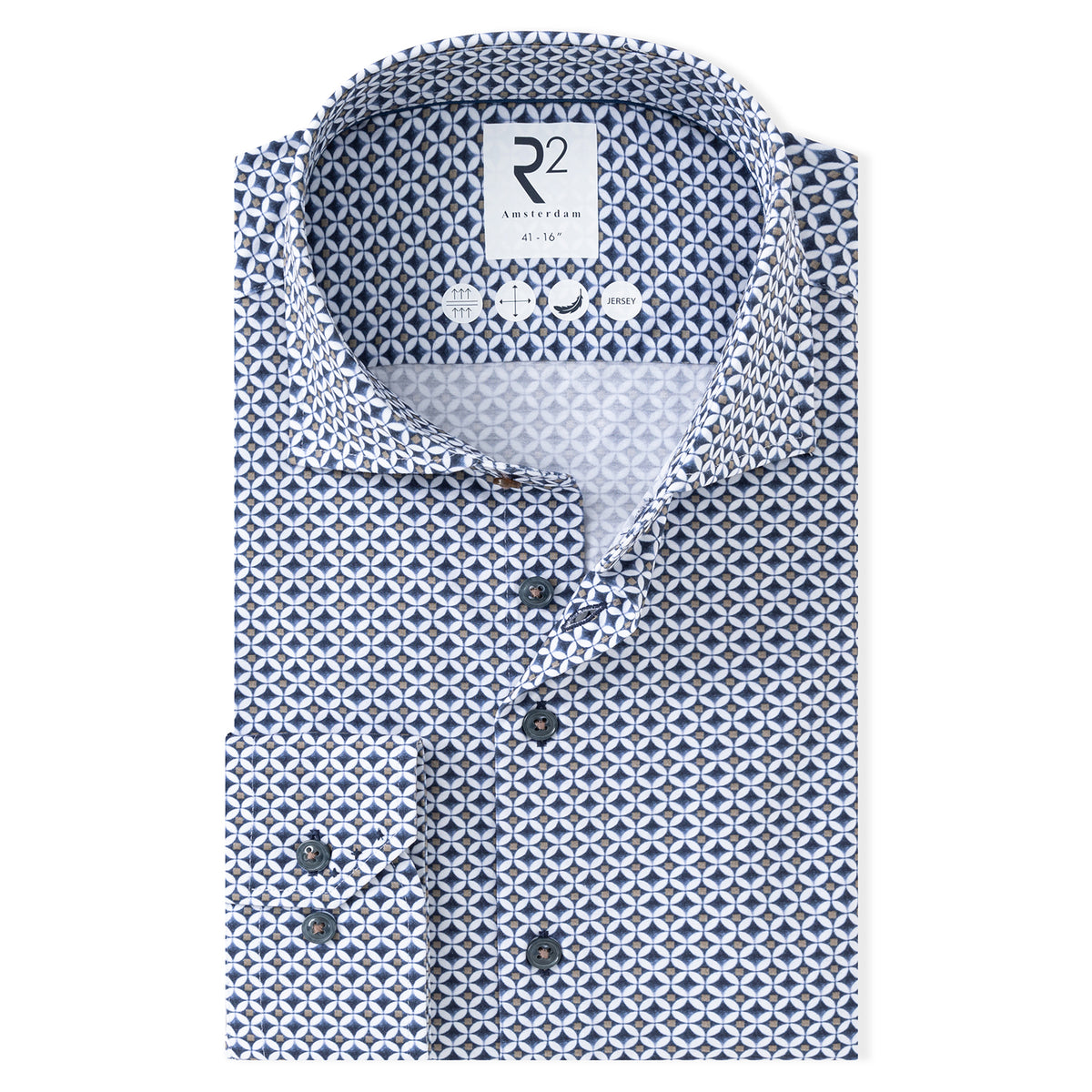 R2 Amsterdam Navy & Brown Printed Shirt 134.WSP.008 10