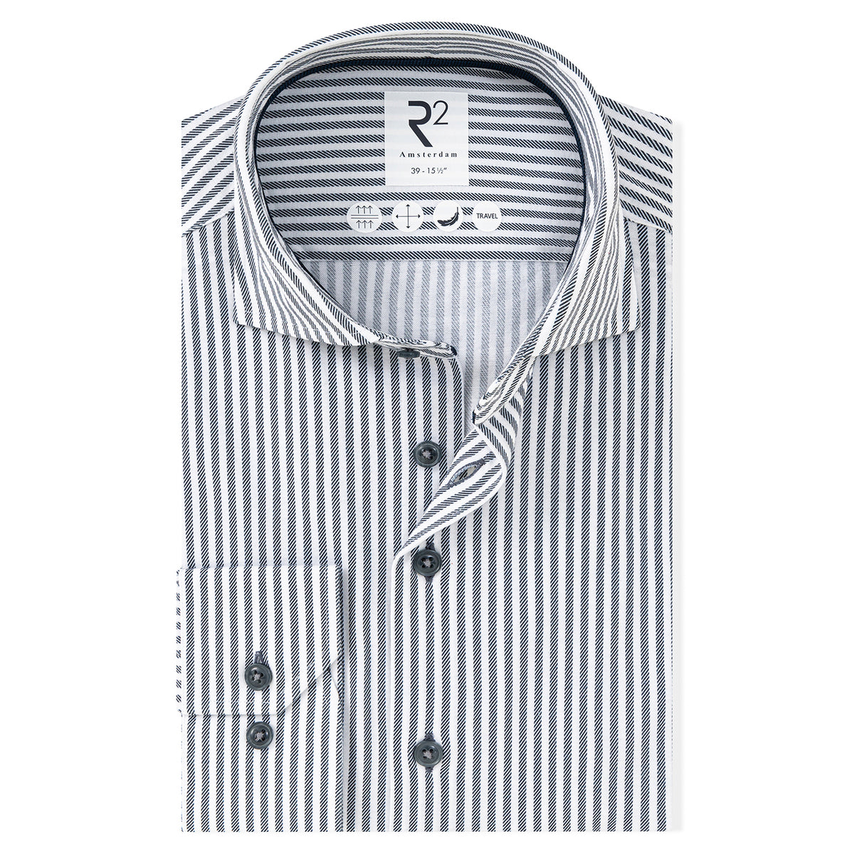 R2 Amsterdam Navy Stripe Knitted Shirt 134.WSP.029