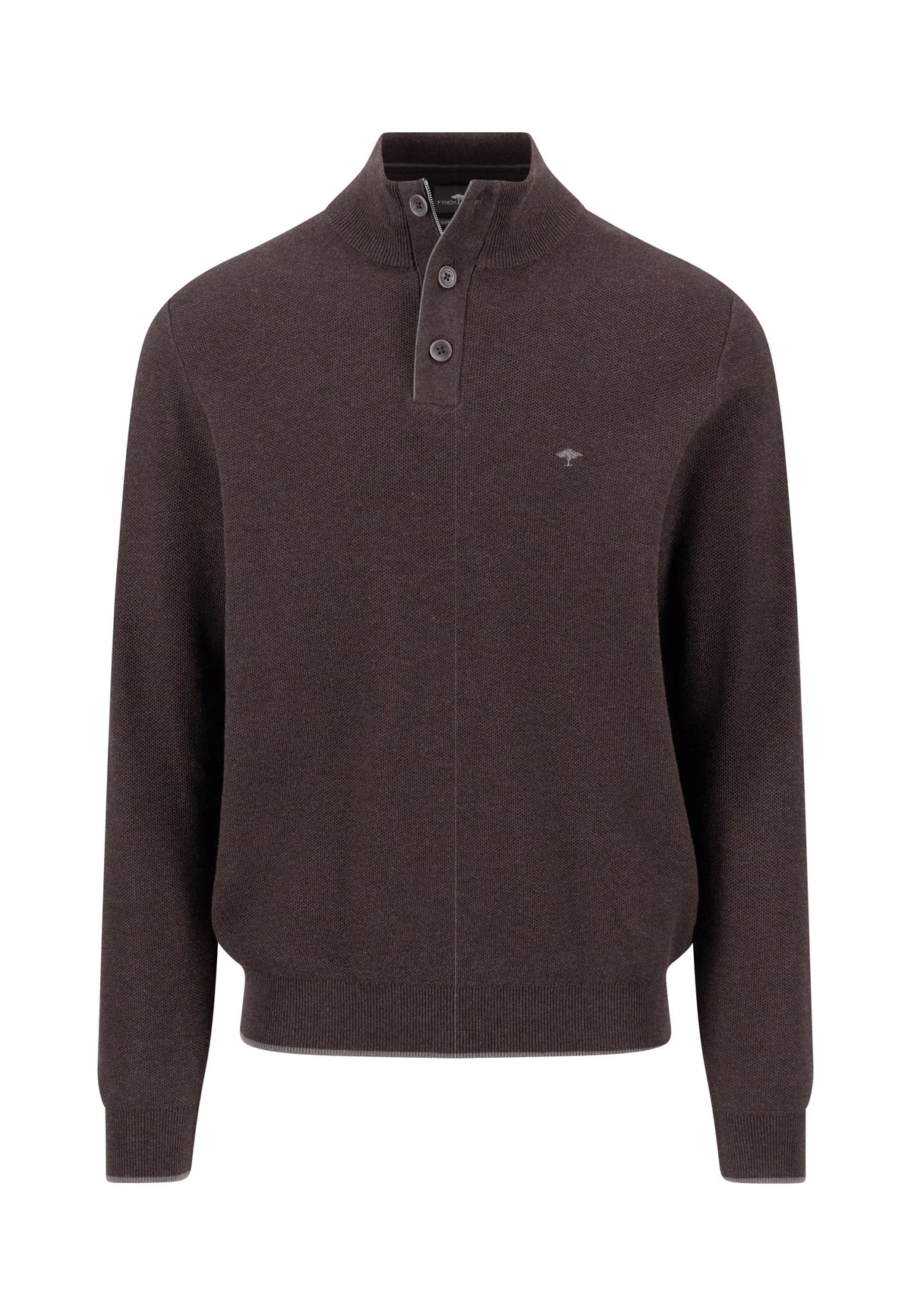 Fynch Hatton Brown Button Placket Jumper 1614 219 866