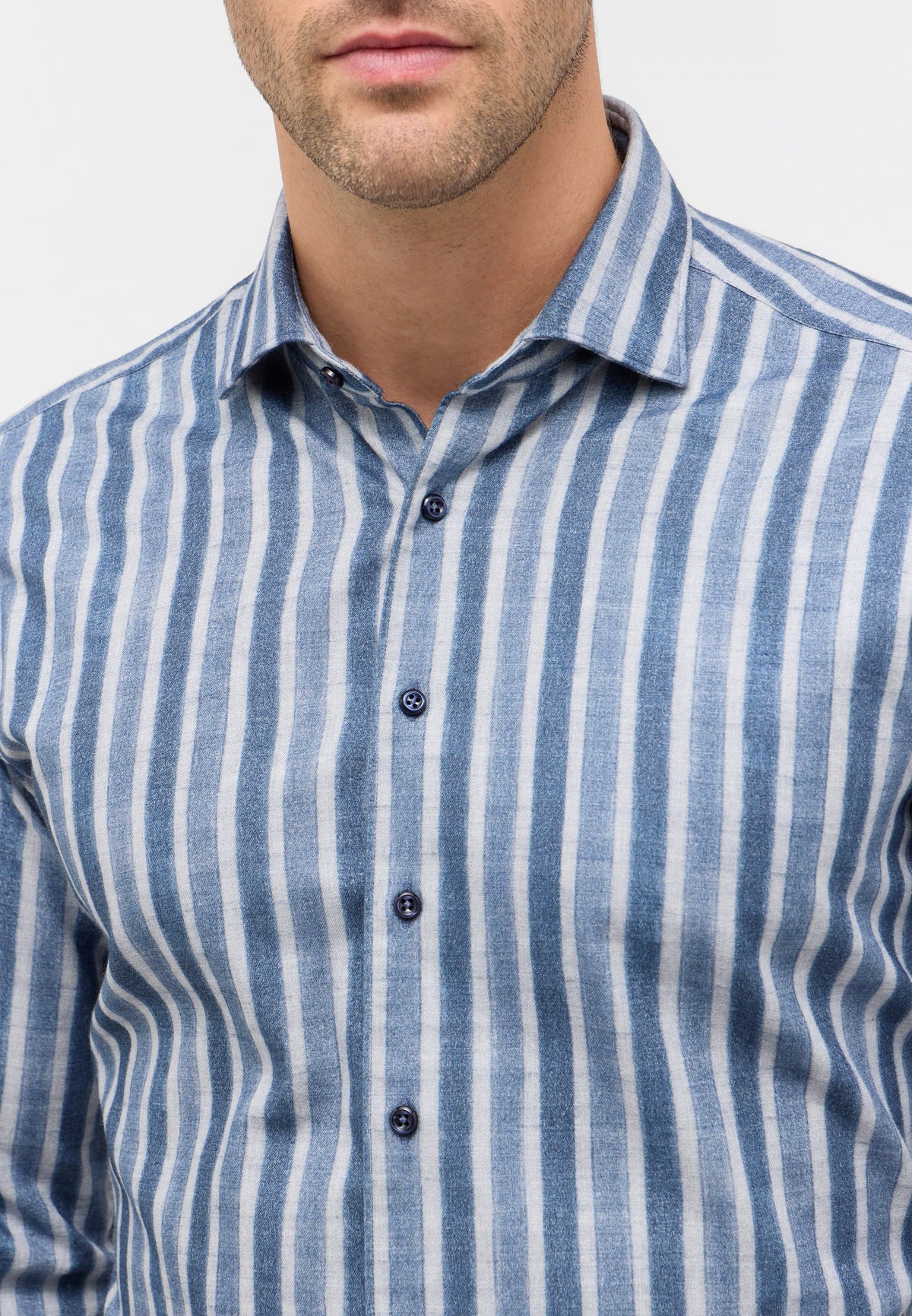 Eterna Striped Blue Shirt 1159 xs87 18