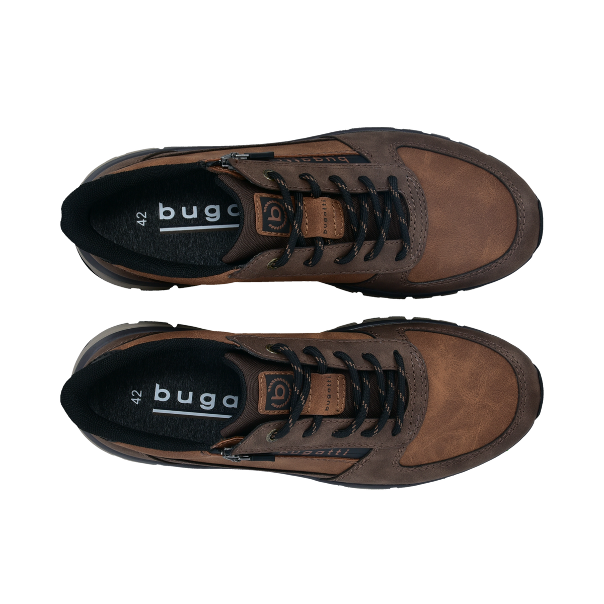 Bugatti Brown Lace Zip Shoe 332-AOS06-5959 6063