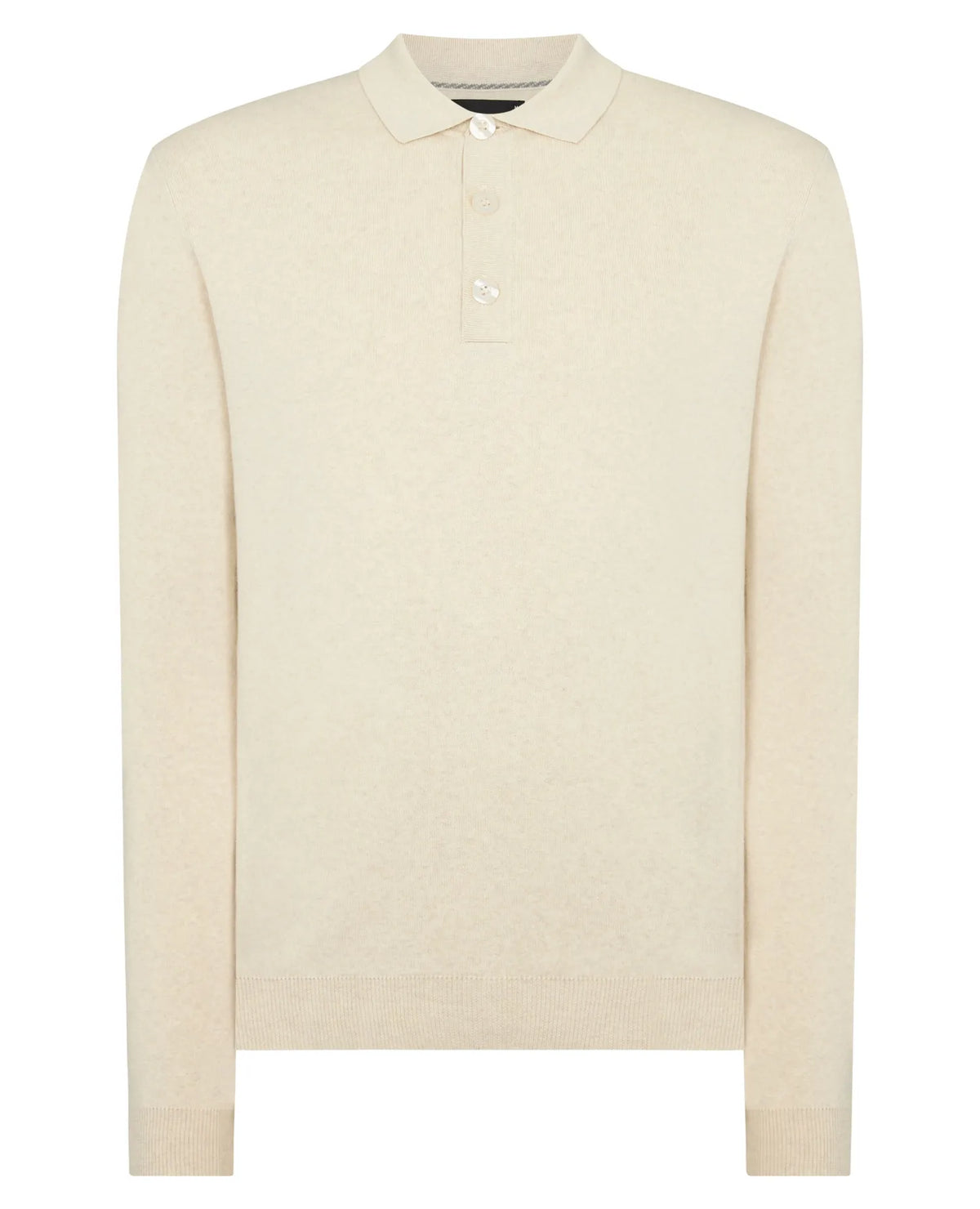 Remus Uomo Stone Beige Long Sleeve Polo 58690 91