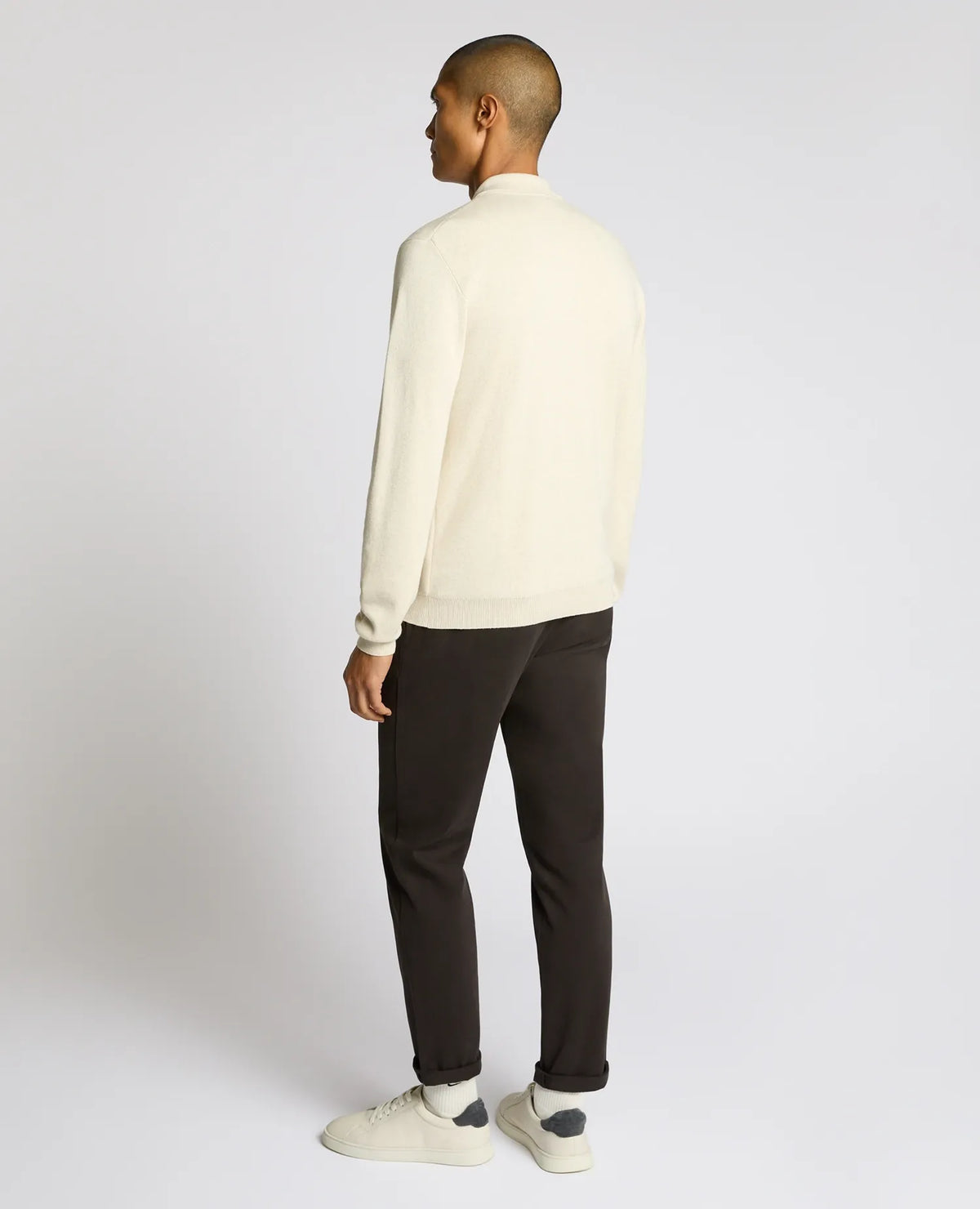 Remus Uomo Stone Beige Long Sleeve Polo 58690 91