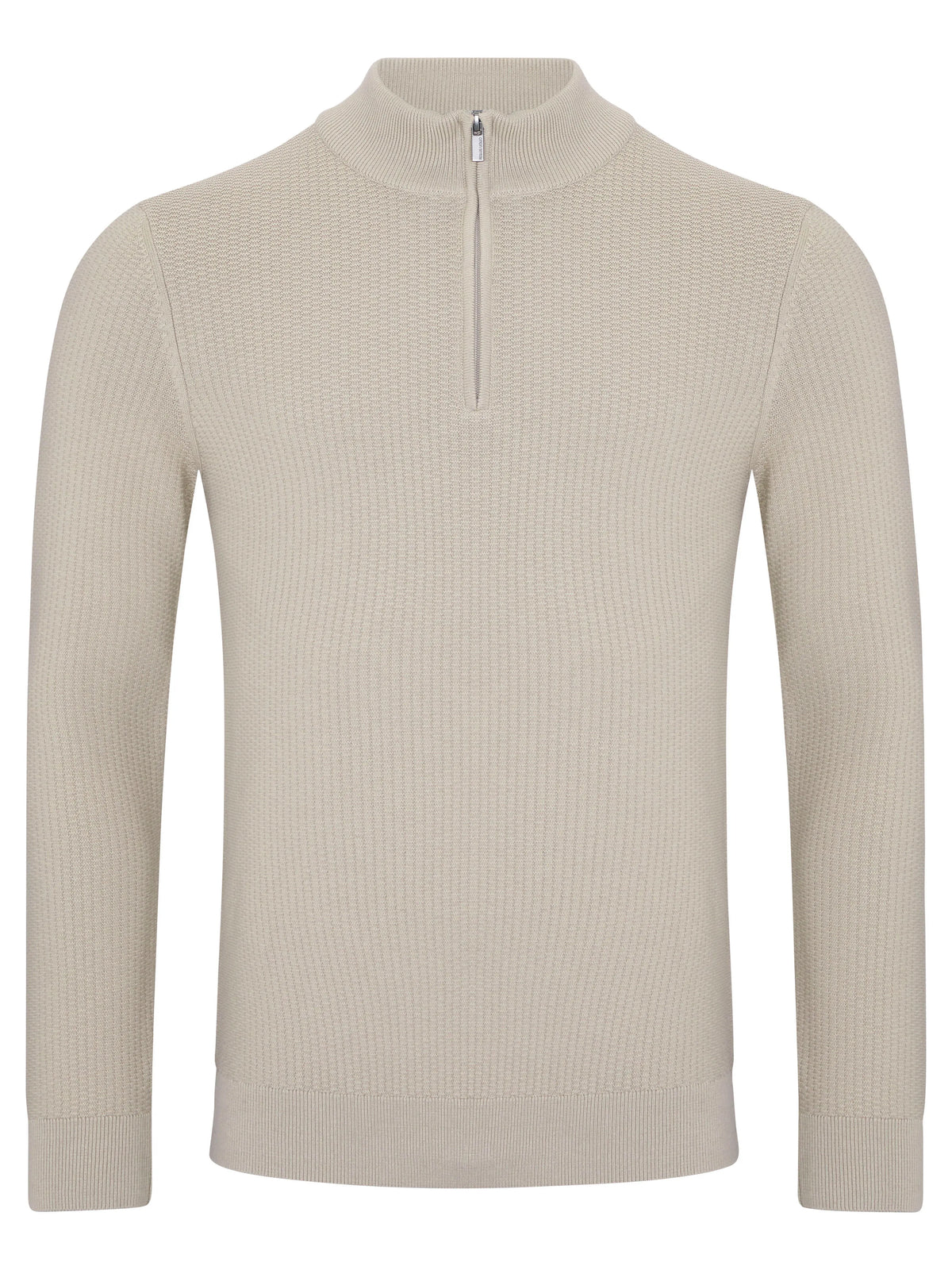 Remus Uomo Stone Beige Zip Knit 58892 92