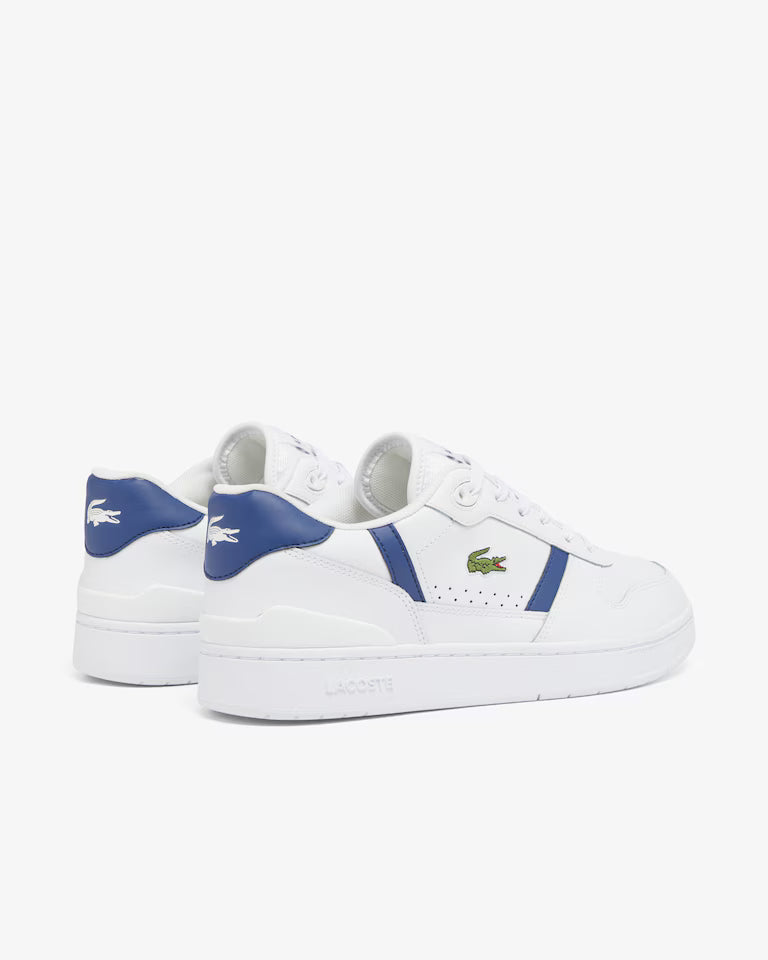 Lacoste White Blue Leather Trainers 48SMA0031 042