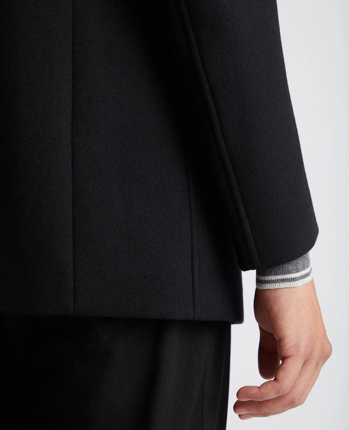 Remus Uomo Jonah Black Wool Coat 90374 00