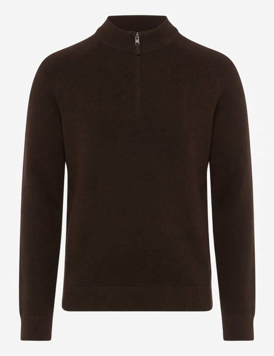 Brax Dark Brown Zip Knit 70-0539 Steffen 52