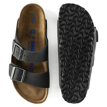 Load image into Gallery viewer, Birkenstock 0752483 | Arizona Natural Oiled Leather Soft Bed Sandals in Black