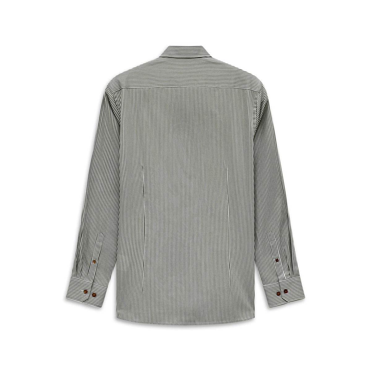 Bugatti Striped Olive Green Shirt 9350 28507f 180