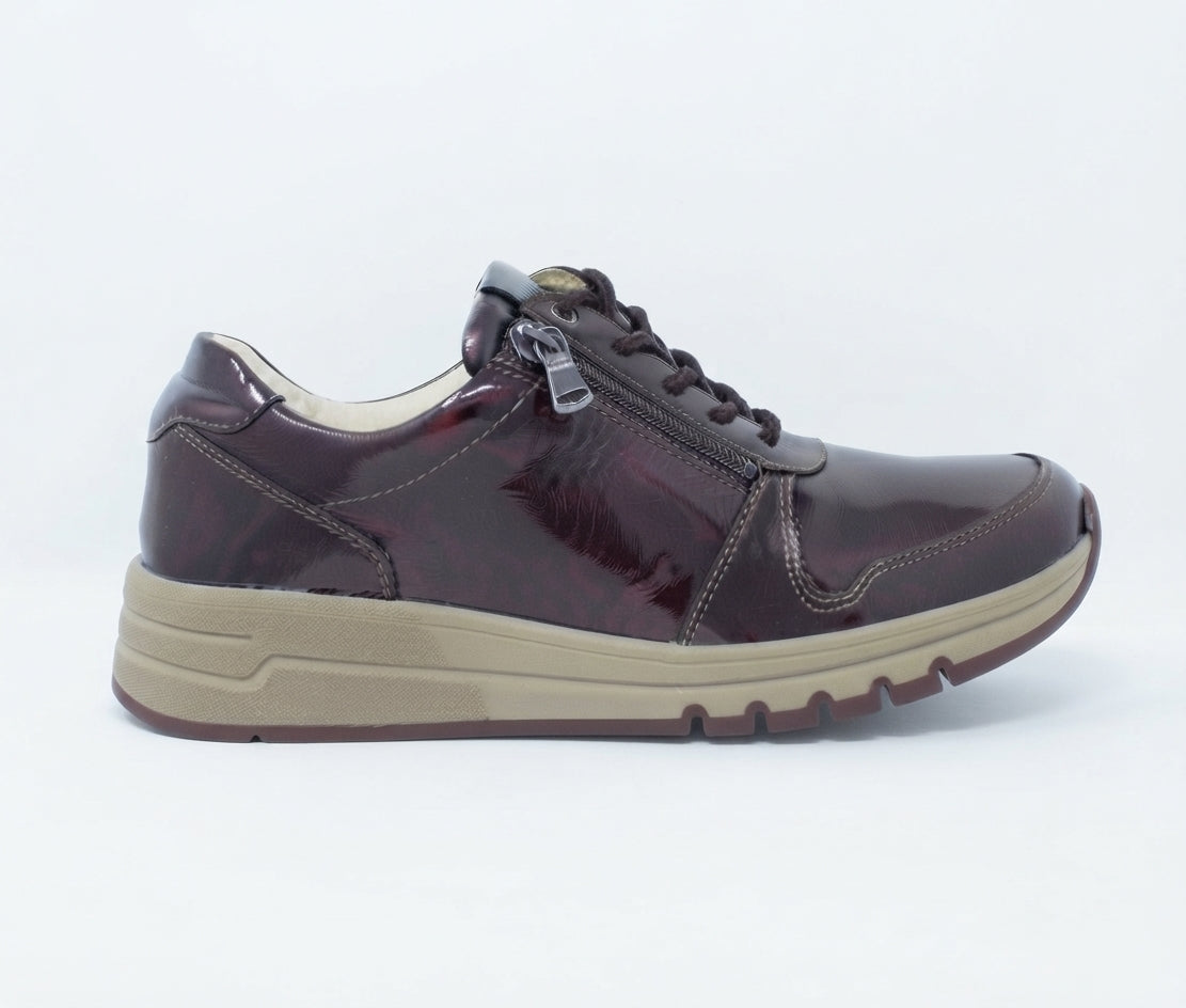 Waldläufer Wide H Fit Burgundy Trainers 957012 143 053 Brunello