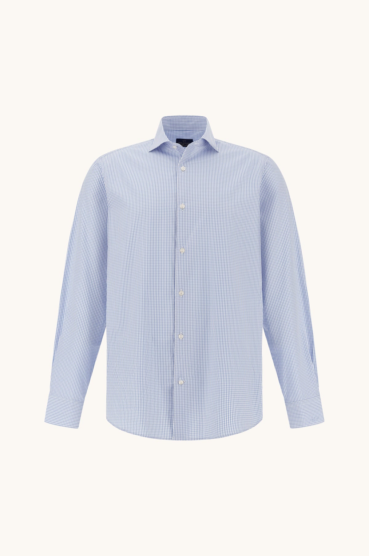 Paul Shark Light Blue Gingham Shirt 99313010 s58