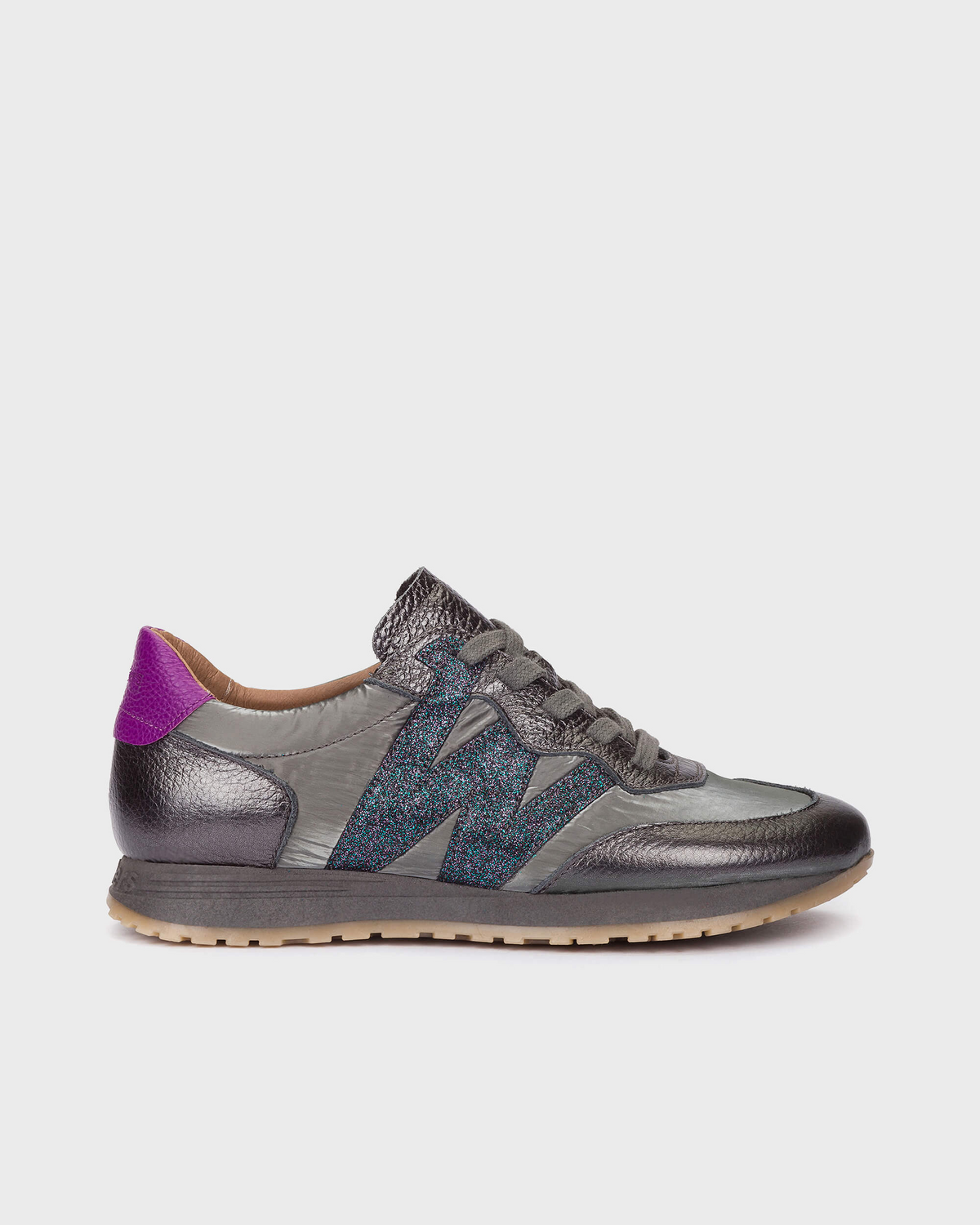 Wonders Silver Pink Trainers A-4810 Plomo