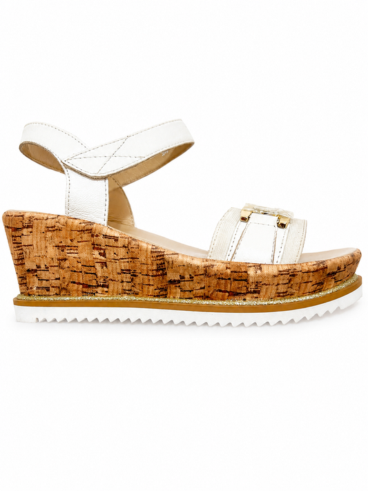 Ara | Wedge Velcro Sandals in White | 12 51102
