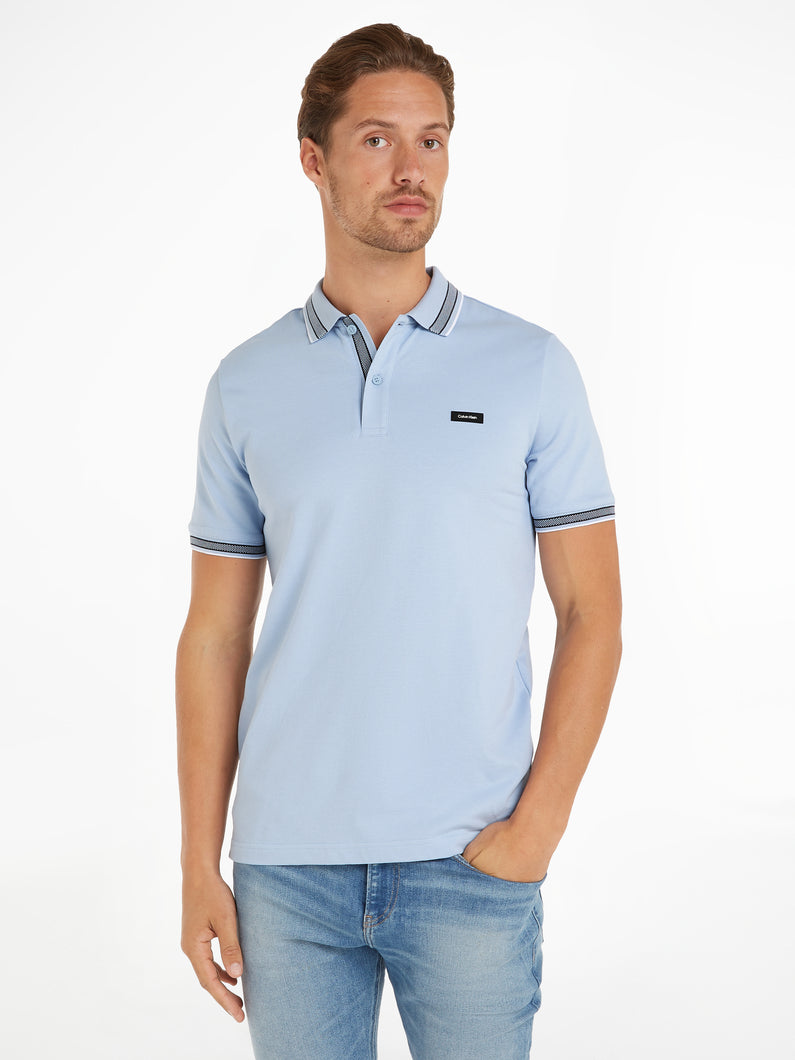 Calvin Klein K10K112469 cgk | Slim Fit Tipped Polo Shirt in Light Blue