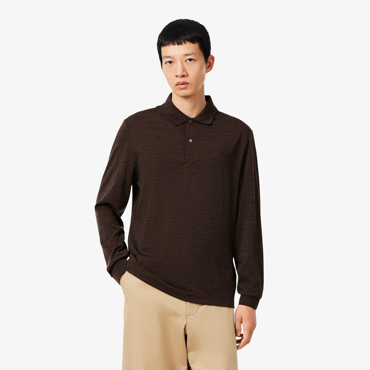 Lacoste Brown Long Sleeve Polo DH0215 RV2