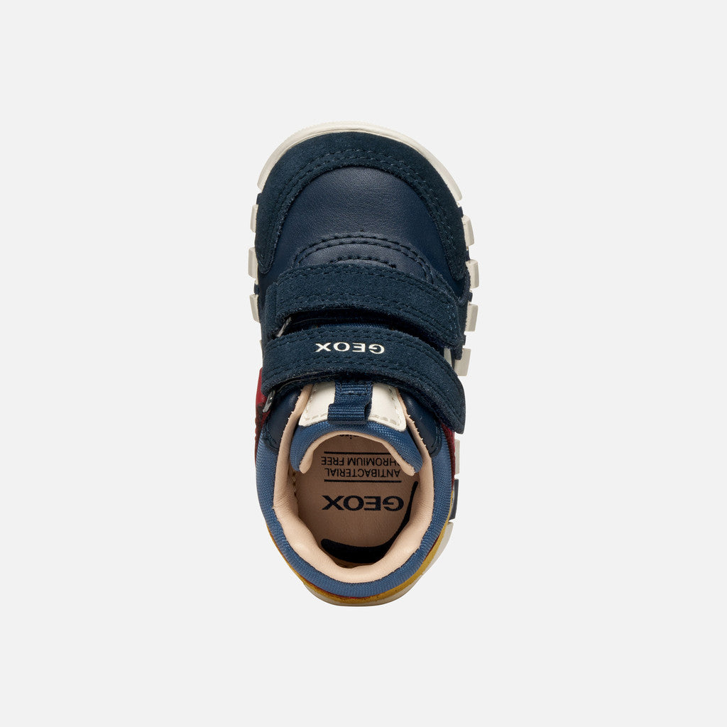 Geox Navy Red Boys Velcro Shoes B3555D