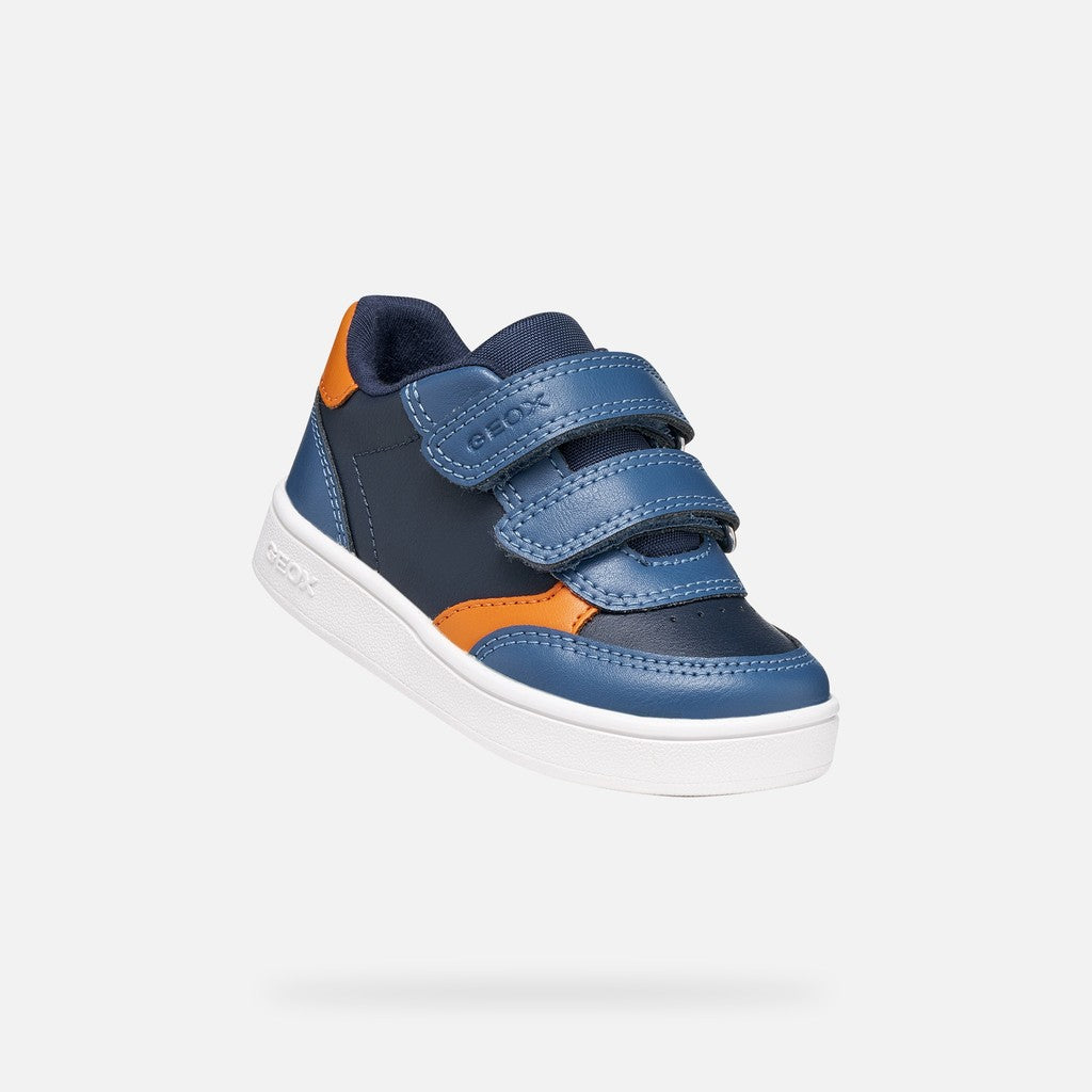 Geox Navy Orange Boys Velcro Trainers B555LA