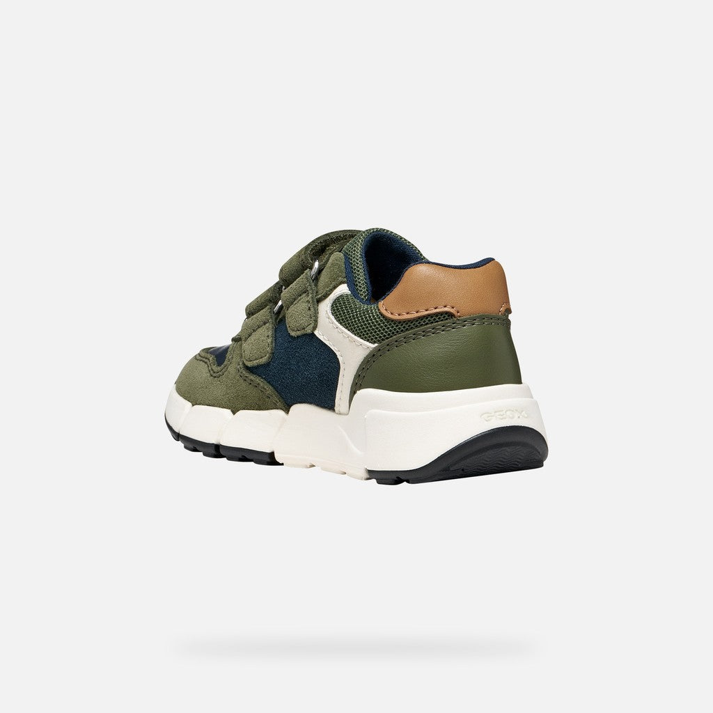 Geox Musk Green Cognac Boys Trainers B656GC