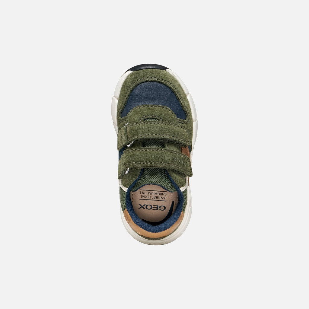 Geox Musk Green Cognac Boys Trainers B656GC
