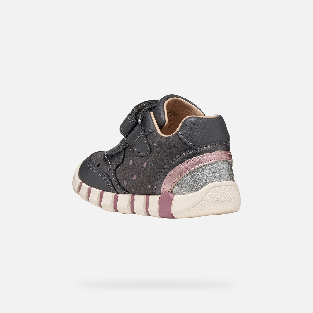 Geox Grey Girls Trainers B5658B