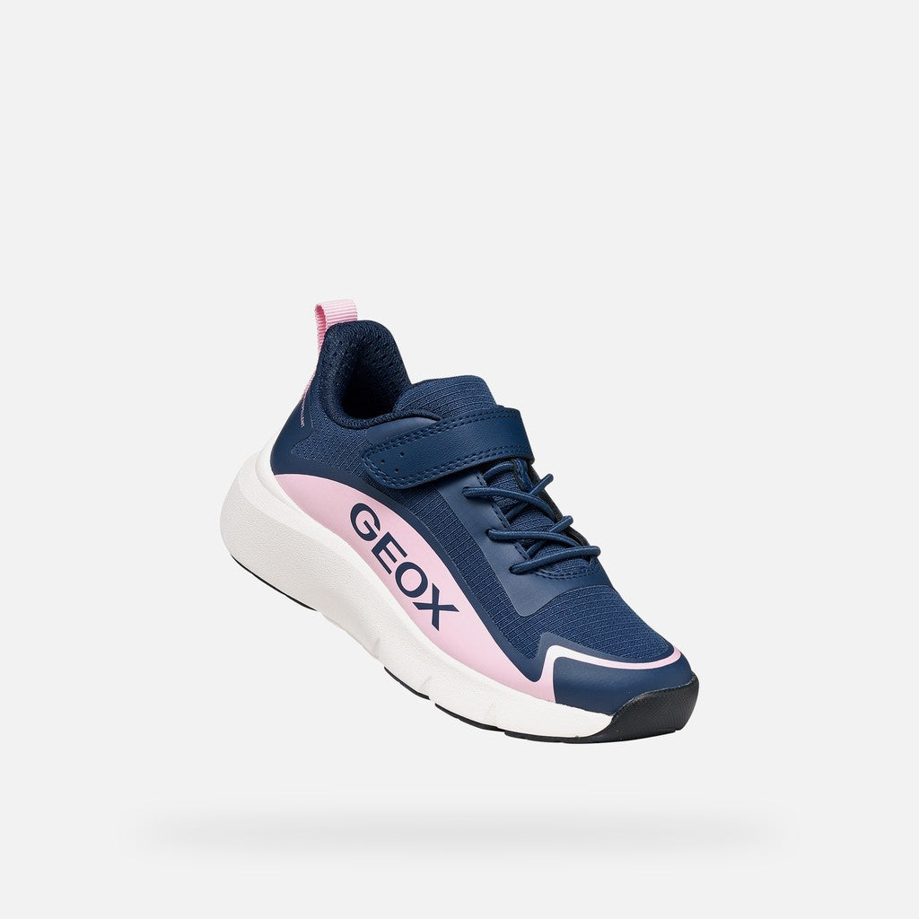 Geox Navy Pink Girls Trainers J667KA