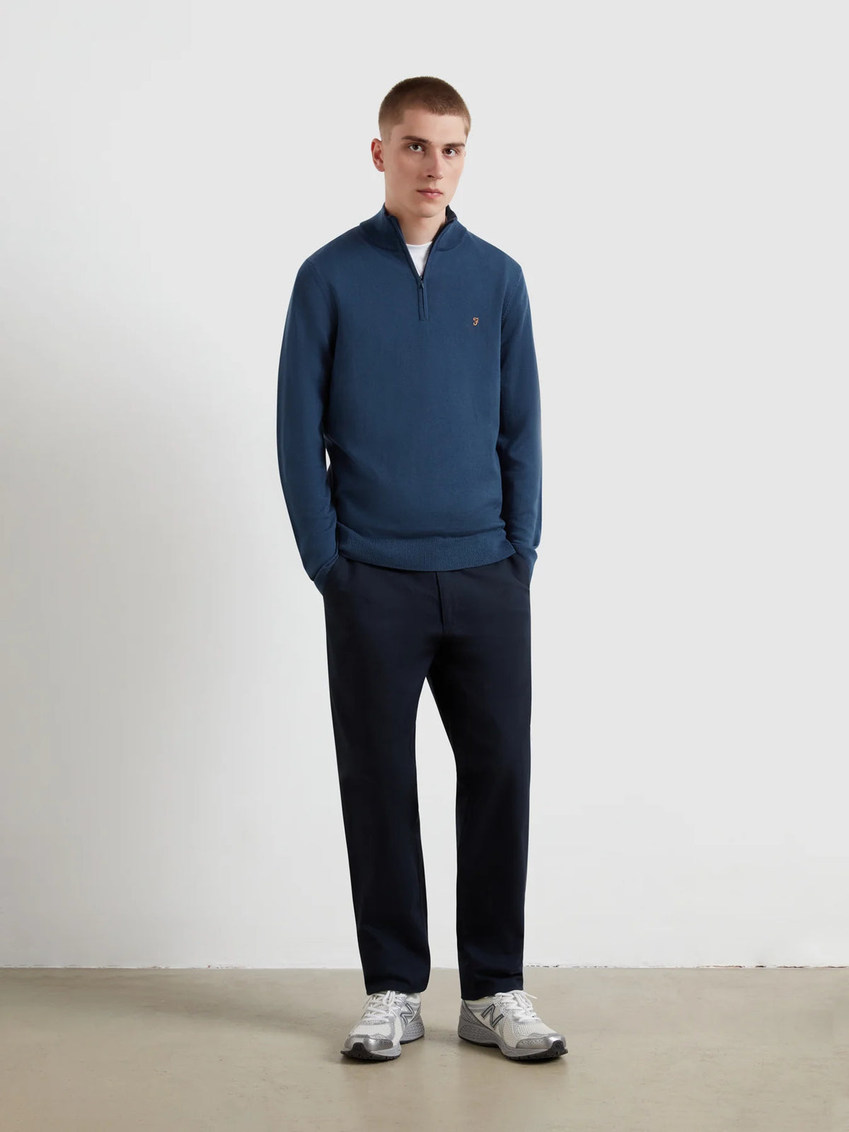 Farah Redchurch Blue Zip Knit f4gf9082 495