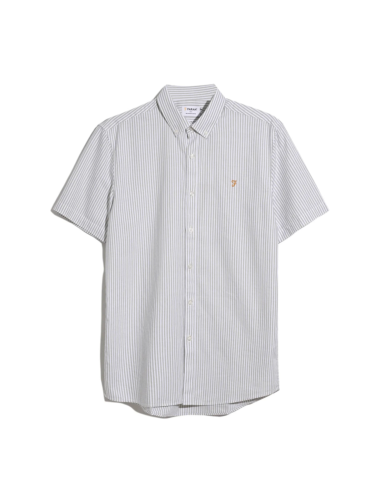 Farah Slim Fit Green Striped Shirt f4wmd006 335