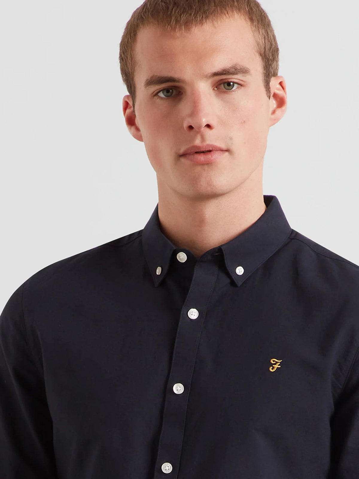 Farah Navy Slim Fit Shirt F4WSB060 454