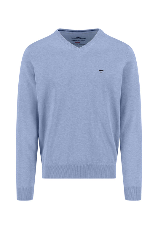Fynch Hatton Blue V Neck 1613 211 653