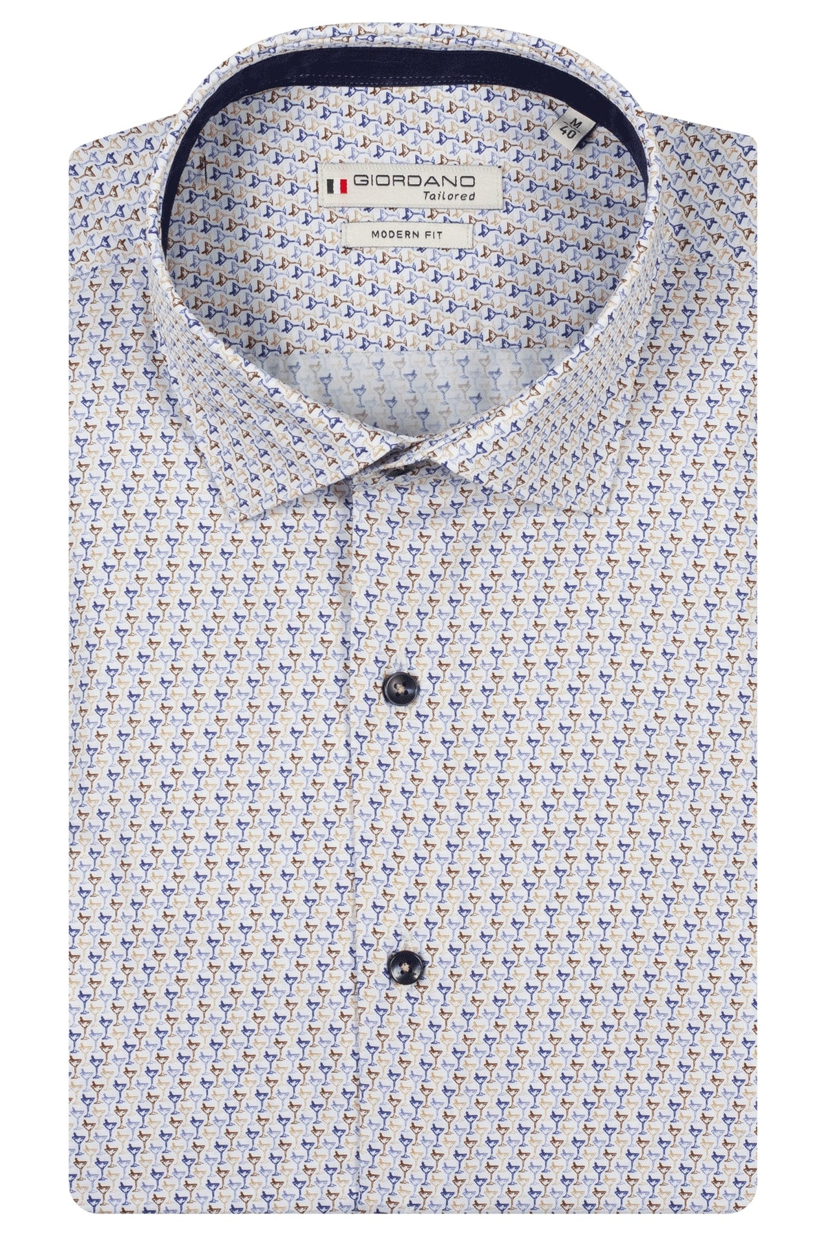 Giordano Beige Cocktail Print Shirt 617875 60