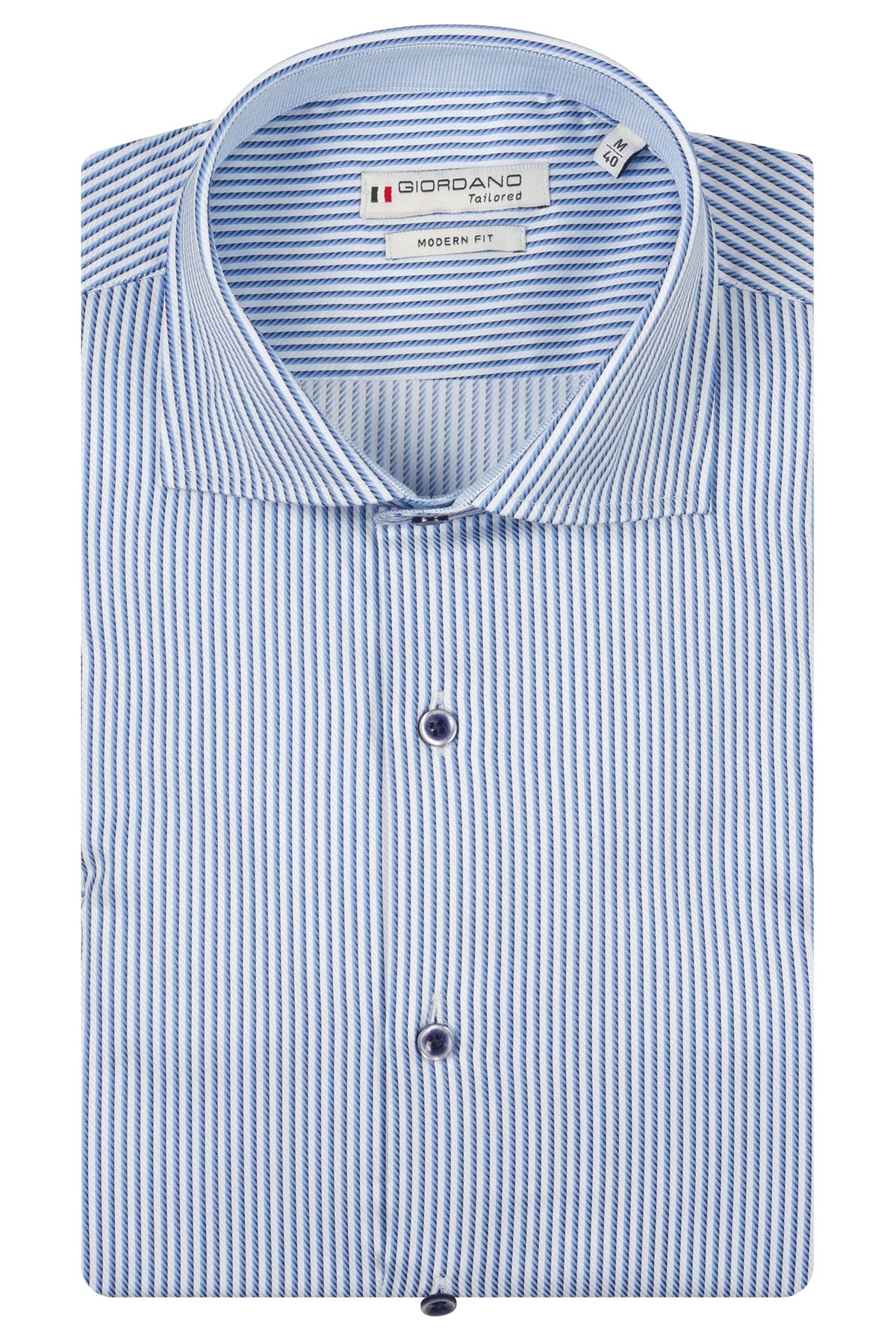 Giordano Blue Stripe Shirt 617840 61