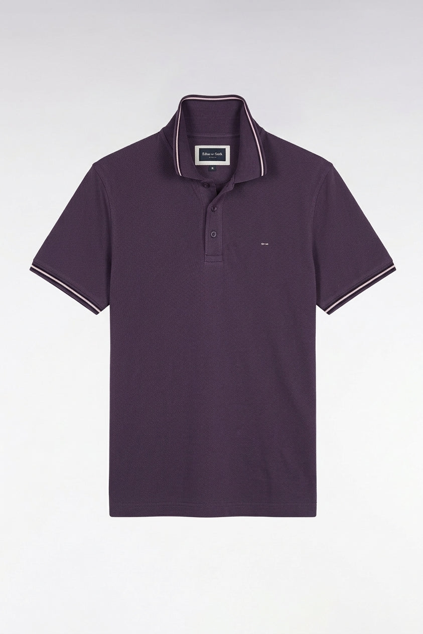 Eden Park Purple Tipped Polo Shirt H26MAIPC0005 vif2