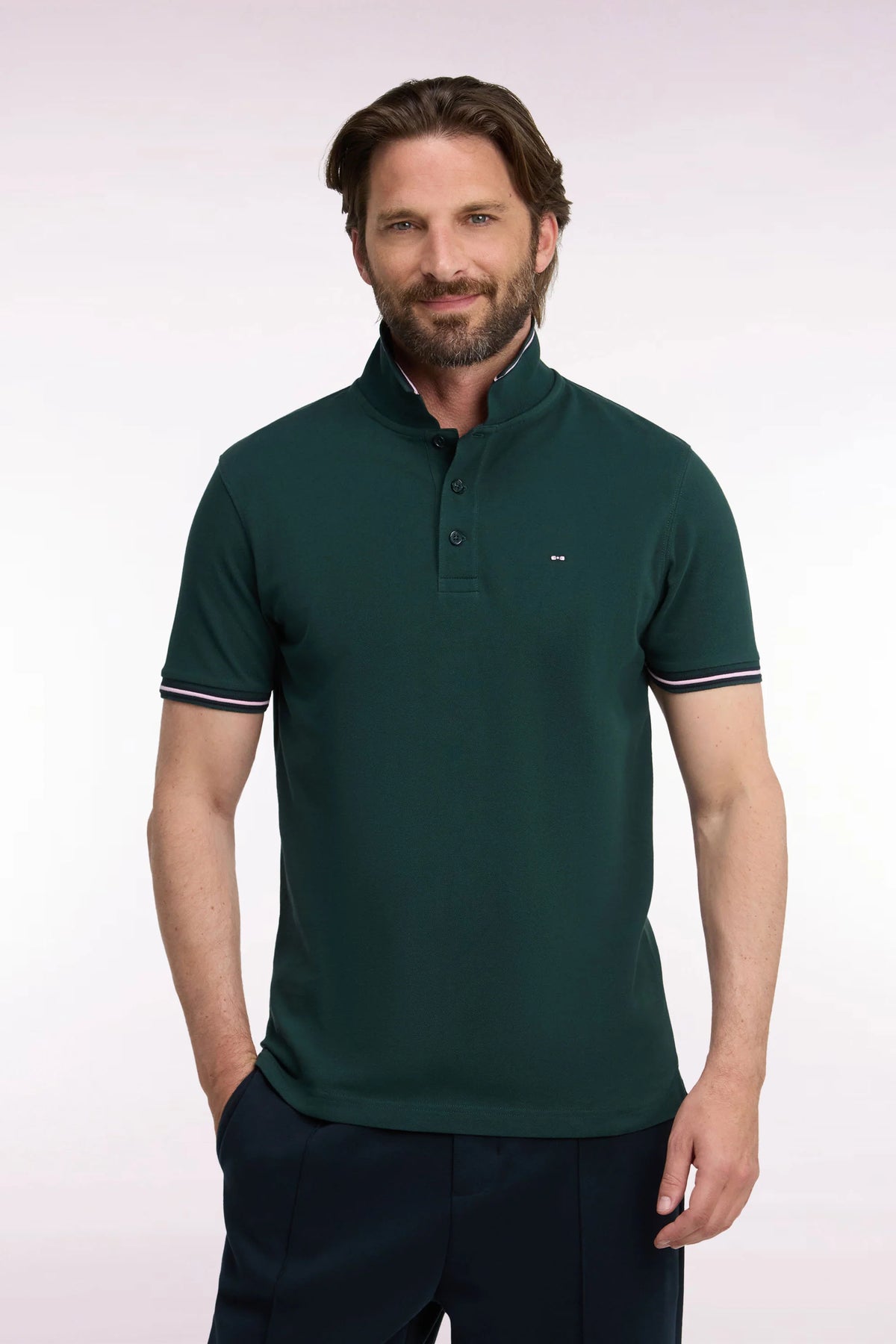 Eden Park Green Tipped Polo Shirt H26MAIPC0005 vef21