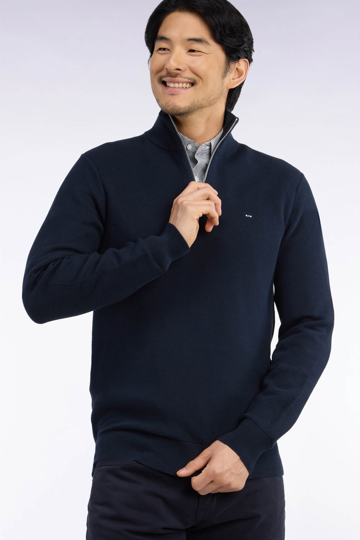 Eden Park Navy Zip Knit H26MAIPU0006 blf
