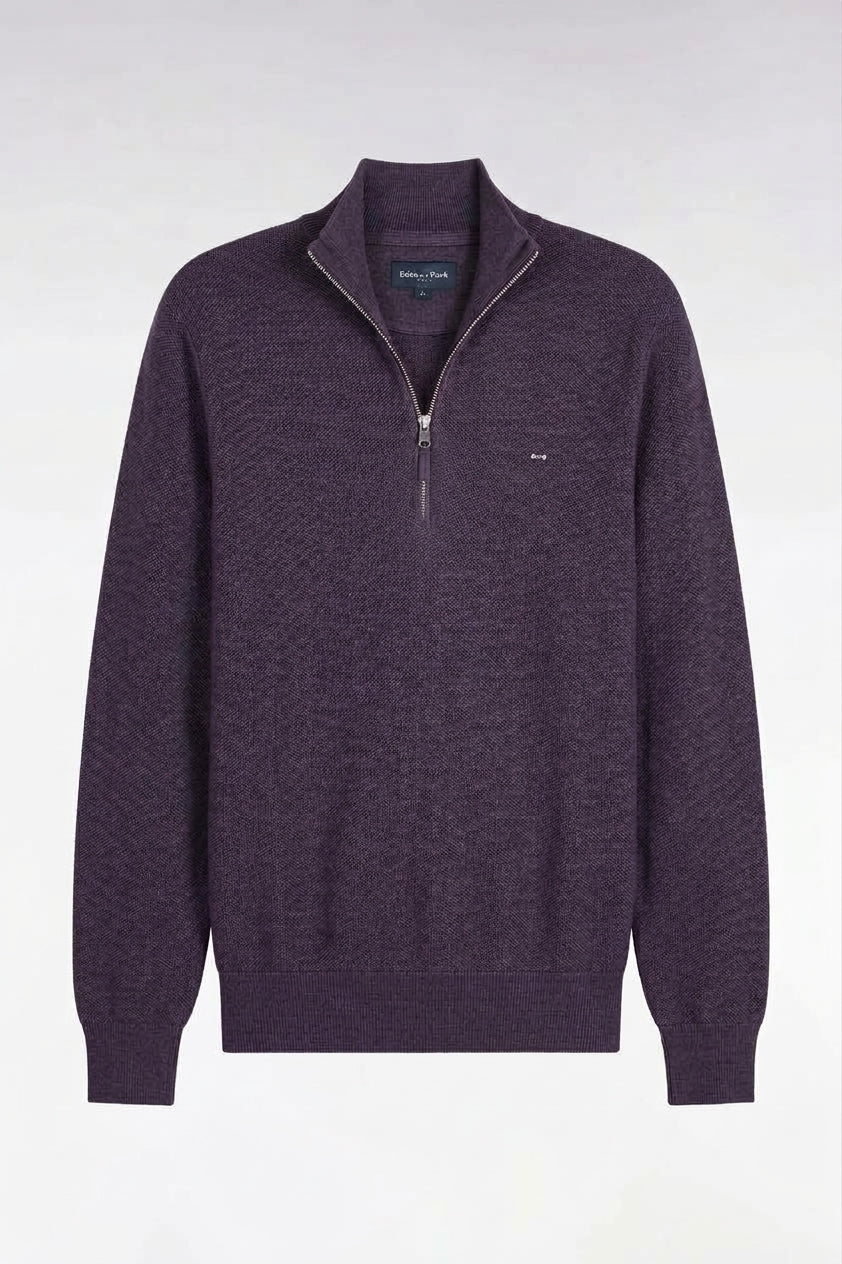 Eden Park Bilberry Purple Zip Knit H26MAIPU0006 vif2