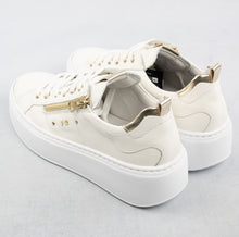 Load image into Gallery viewer, Nero Giardini E306541D Bianco | White Platform Trainers with Gold Contrast