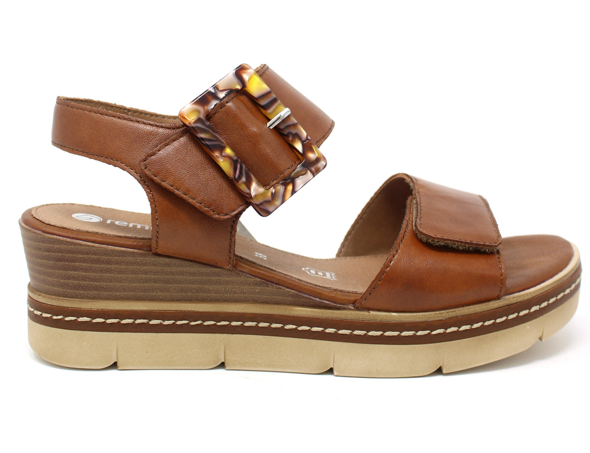 Remonte Tan Wedge Sandals D2L53