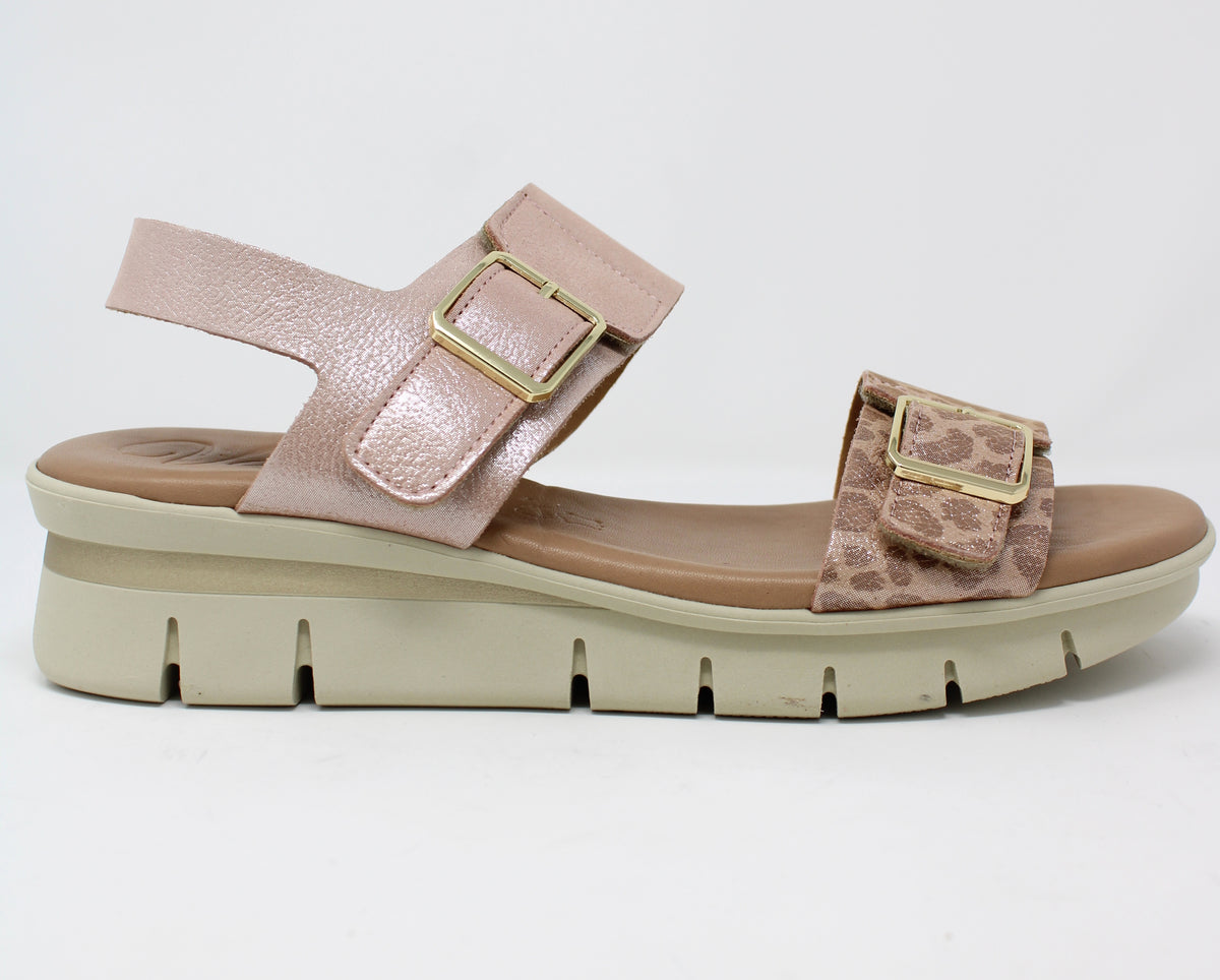 Valerias Salmon Pink Leopard Sandals 2603