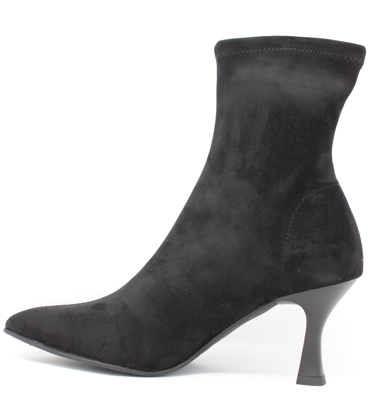 Miss Elastic Black Suede Slip On Boots 78042 05 Ante Str