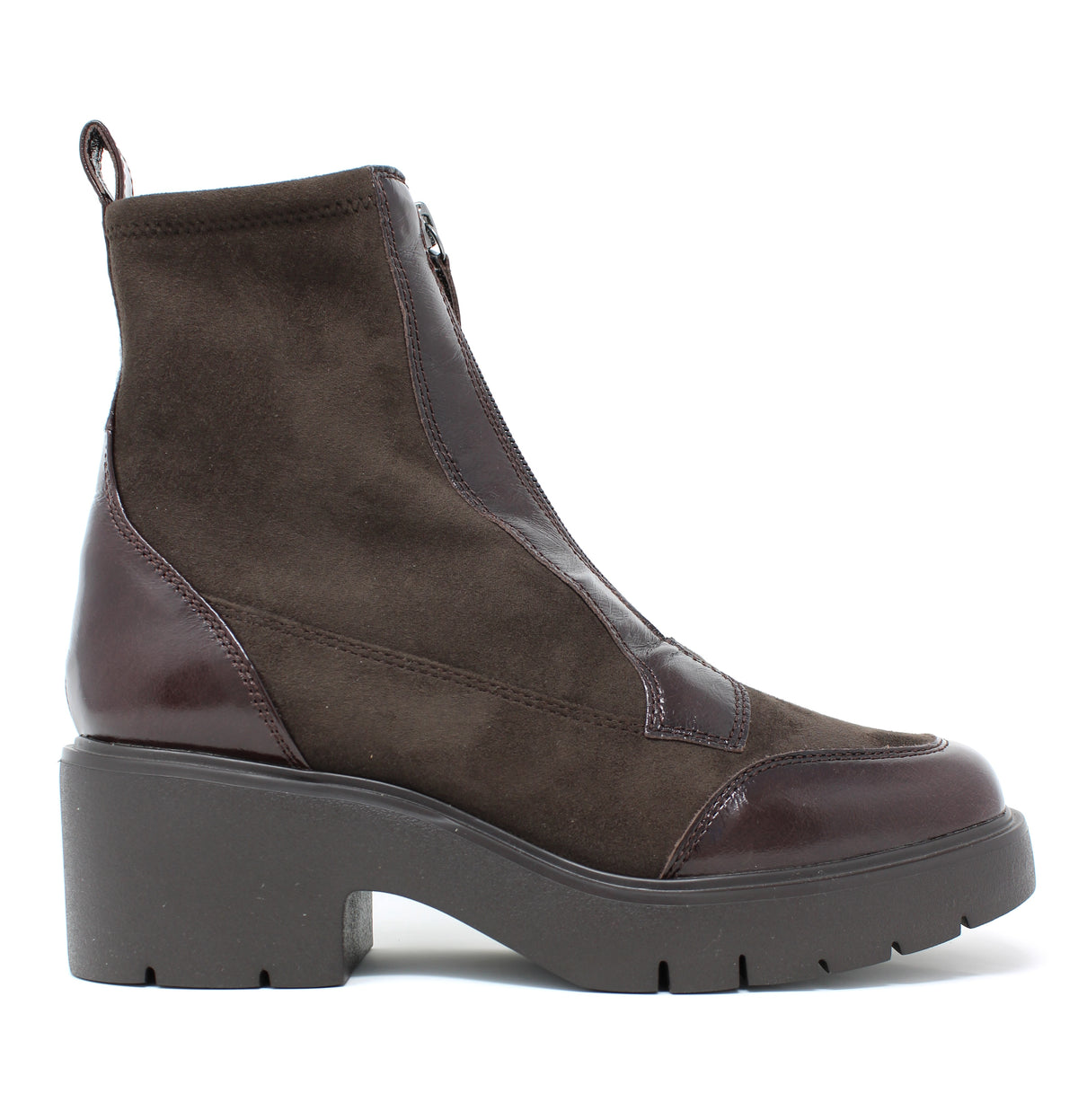 Unisa Brown Front Zip Boots Jadro