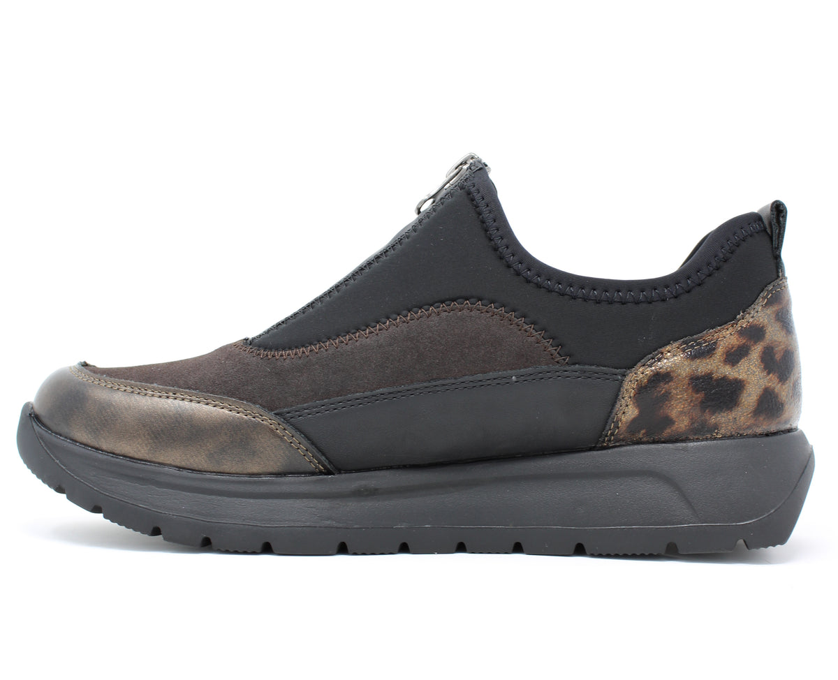 Remonte Black Bronze Front Zip Shoe D2V01