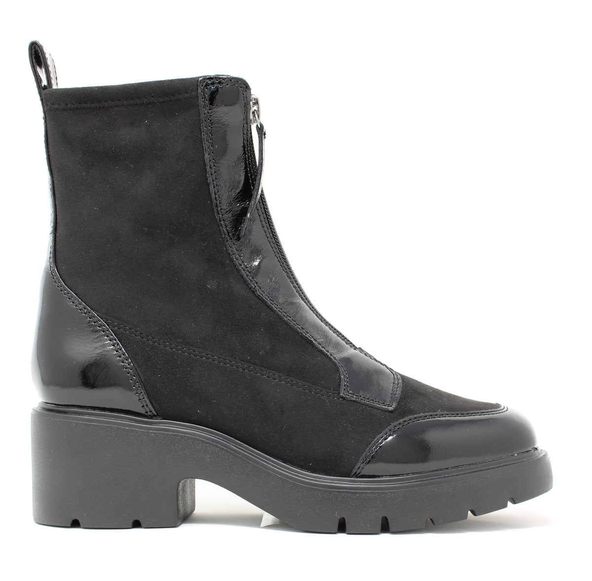 Unisa Black Front Zip Boots Jadro
