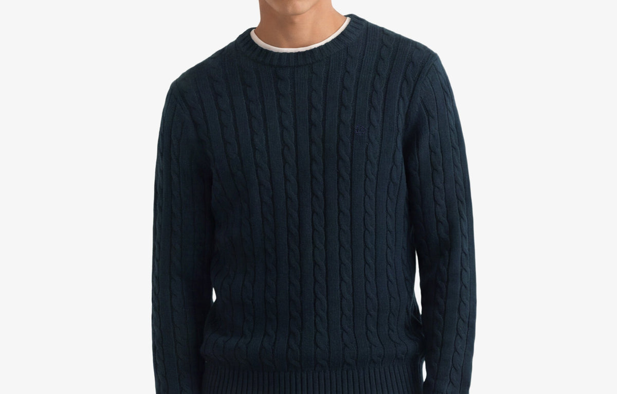 Superdry Navy Cable Crew M6110707E 98t